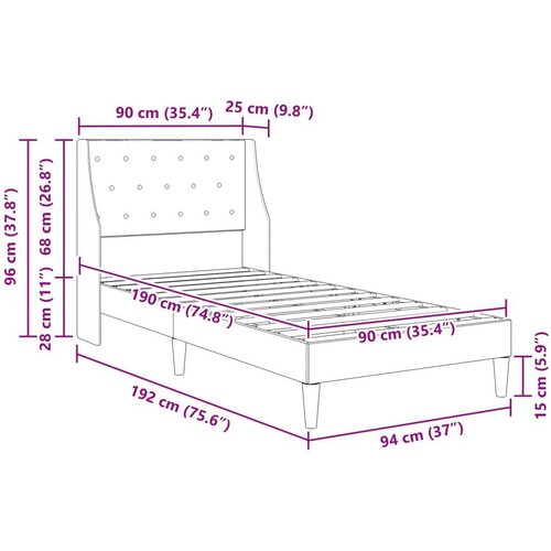  Okvir za krevet Tamno siva 90 x 190 cm Bar&amp;scaron;un Slike