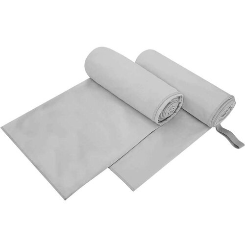 vidaXL Športne brisače 2 pcs Siva 200 x 100 cm Poliester in poliamid Cene
