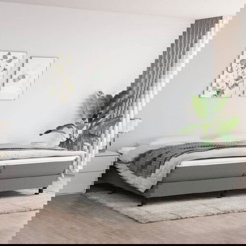The Living Store Box spring postelja z vzmetnico temno siva 200x200 cm blago - Box Spring Postelja, (21520929) Slike