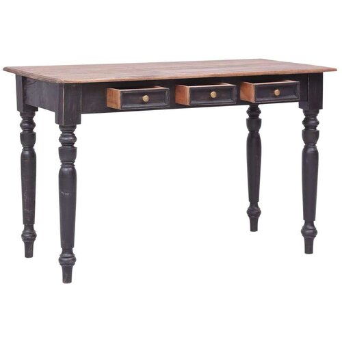 vidaXL Pisalna miza s 3 predali 117x57x75 cm trden mahagonij Cene