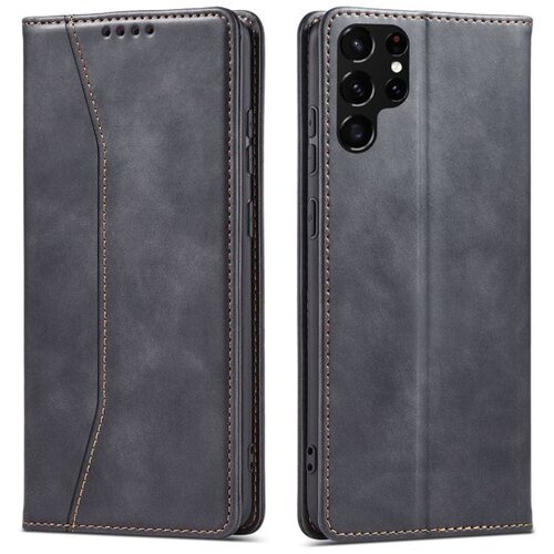  Modni etui/ovitek za Samsung S22 Ultra, magnet, Črn Cene