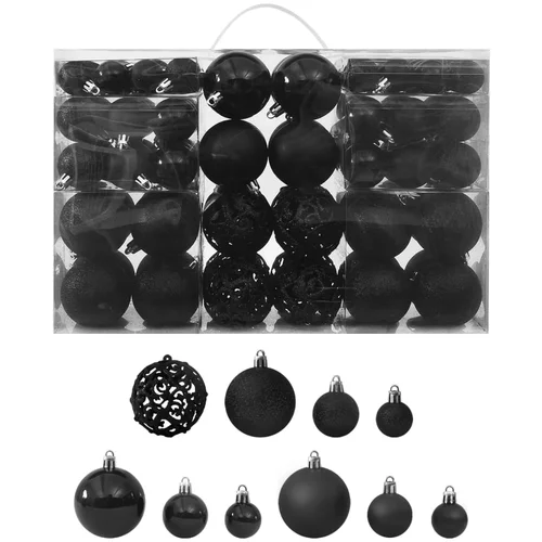 vidaXL Set od 100 božićnih kuglica crni