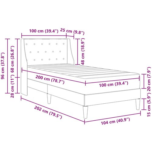  Okvir kreveta s madracem Ružičasta 100 x 200 cm Bar&amp;scaron;un Slike