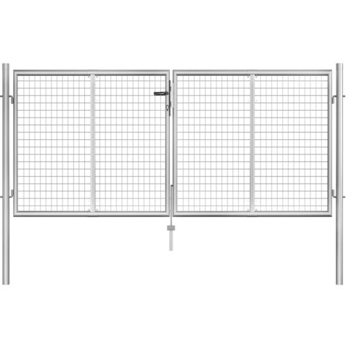 vidaXL Vrtna vrata pocinkano jeklo 306x150 cm srebrna Cene