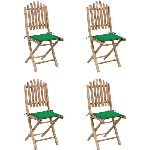  5-dijelni sklopivi vrtni blagovaonski set od bambusa Zelena 40 x 40 x 4 cm Slike