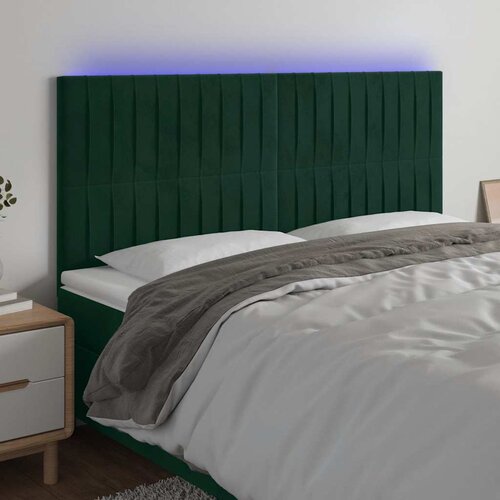  LED uzglavlje tamnozeleno 200x5x118/128 cm bar&scaron;unasto Cijene