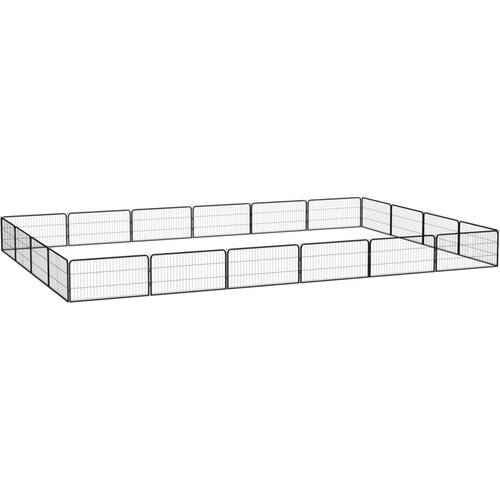  Pasja ograda z 20 paneli črna 100x50 cm pra&scaron;no barvano jeklo Cene