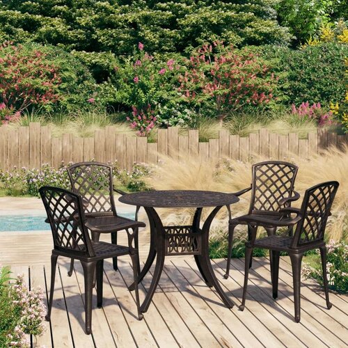 vidaXL 5-dijelni bistro set od lijevanog aluminija brončani Cene