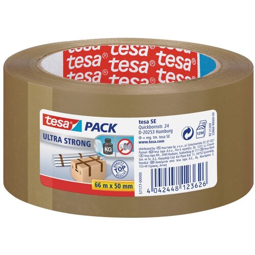 Tesa Lepilni trak za pakiranje Tesa Ultra Strong (66 m x 50 mm, rjav) Cene