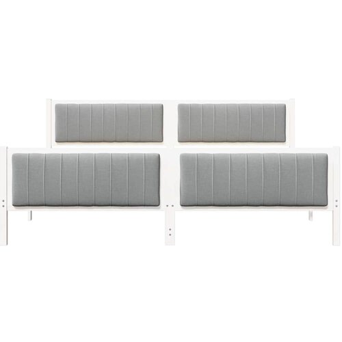  Okvir kreveta s uzglavljem Bijela i svijetlosiva 200 x 200 cm Slike
