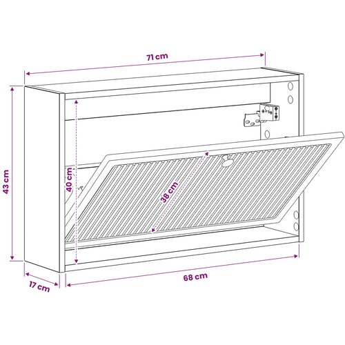  Ormar za cipele na zidu EDE 71 x 17 x 43 cm Konstruirano drvo Slike