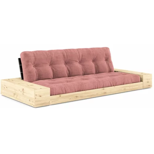 Karup Design Ružičasta sklopiva sofa od samta 244 cm Base –