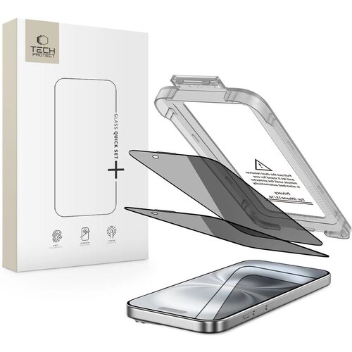 TECH-PROTECT ZAŠČITNA STEKLA ZA ZASEBNOST QUICK SET SPY+ ZA IPHONE 15 IN 16, 2 KOMADA, (5000333907) Cene