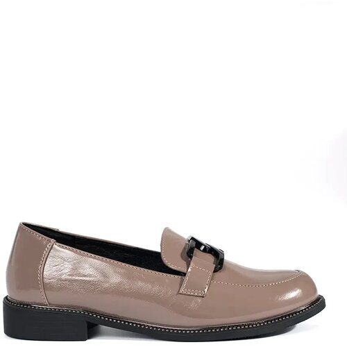 GOODIN Dark beige loafers with leather insole Slike