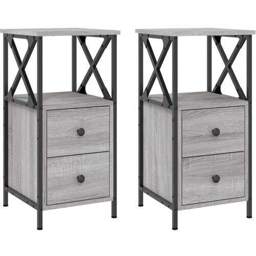 Maison Chic Dvo delni komplet Nočne omarice - Nočne mize siva sonoma 34x35,5x70 cm inženirski les, (21689642) Cene