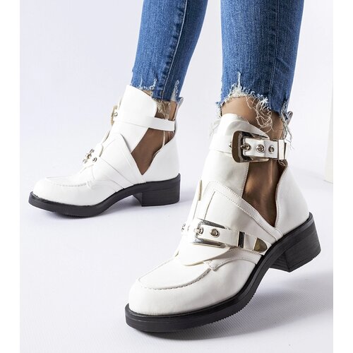 Gemre White ankle boots with cutouts Sperone Cene