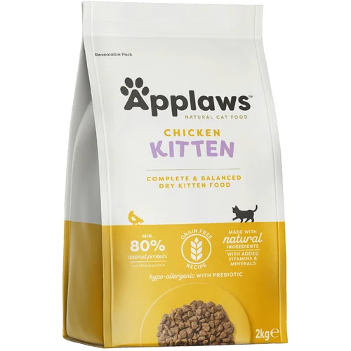 Applaws 2 kg gratis! suha mačja hrana - Kitten 2 x 2kg