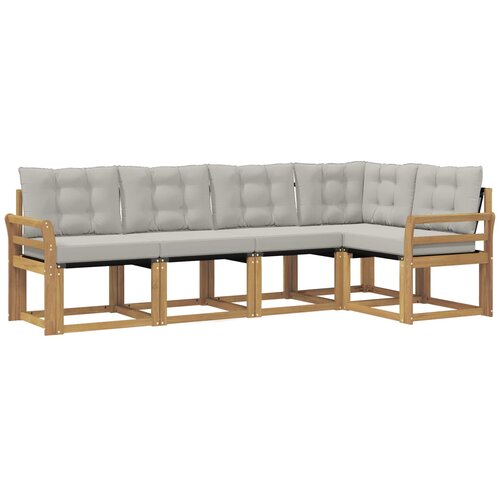 vidaXL Zunanja garnitura za sedenje 5 pcs Bela in svetlo siva, (5000282506) Cene