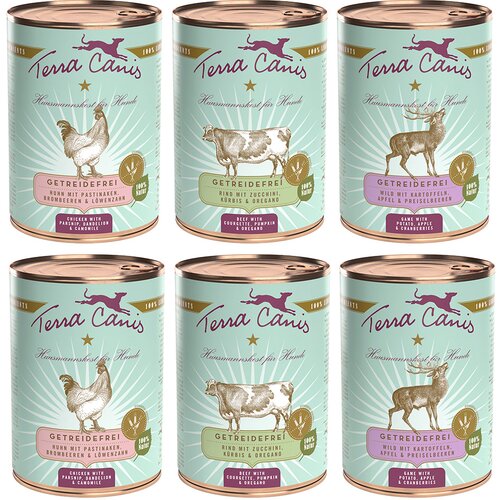 Terra Canis brez žitaric 6 x 400 g - Me&amp;scaron;ani paket: (3 sorte) Slike