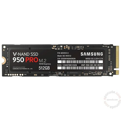Samsung 512GB M.2 MZ-V5P512BW 950 PRO Series SSD Slike