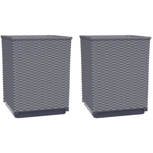 Maison Chic Cvetlično korito - Cvetlični Lonec 2 kosa temno sivo 30x30x37 cm polipropilen, (21789204) Cene