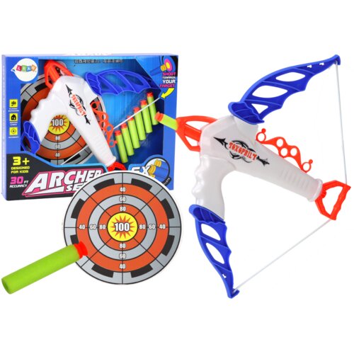 BOW with Target for Soft Arrows with Suction Cup, 6 Pieces Cene