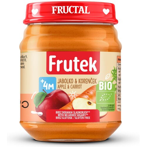 Frutek BIO ka&amp;scaron;ica jabolko in korenček 120 g, od 4. meseca Slike