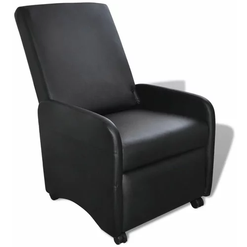  Sklopiva fotelja od umjetne kože crna