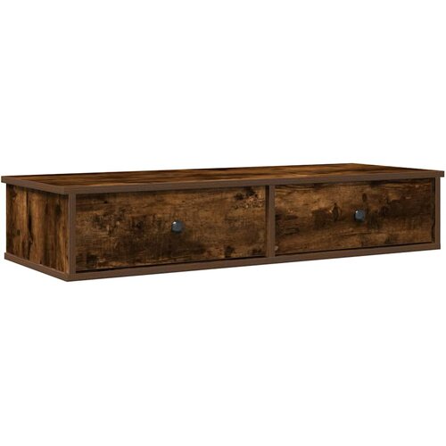 Maison Chic Stenska polica - Viseča Polica s predali dimljen hrast 100x37,5x19 cm inž. les, (21793835) Slike