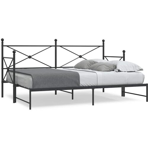 vidaXL Dnevna postelja s skrinjo brez vzmetnice črna 75x190 cm jeklo Cene