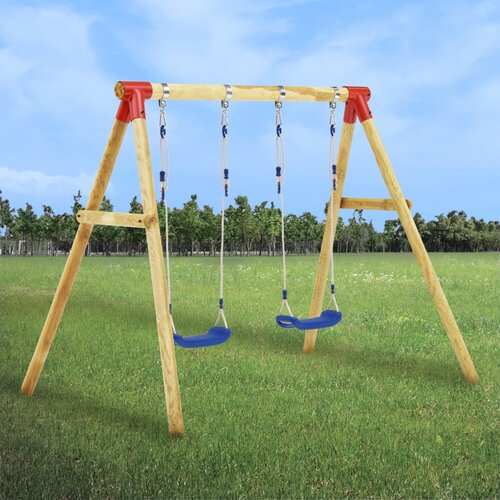 VidaXL Set ljuljački 230 x 130 x 166 cm od borovine Slike