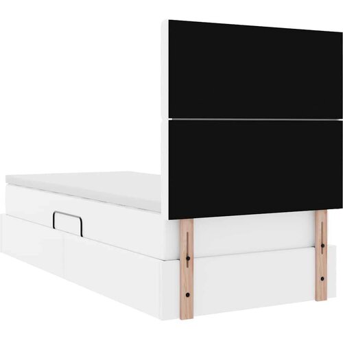  Krevet s od storage Čista bijela 90 x 200 cm Lažna koža Slike