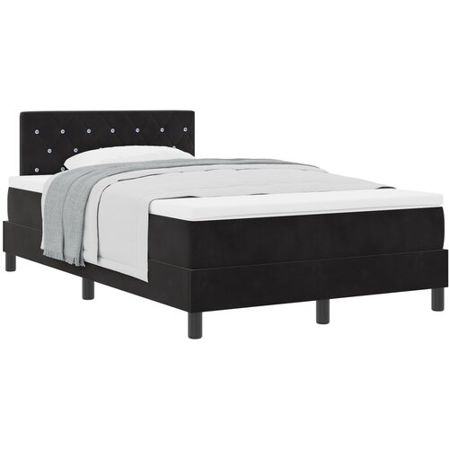 vidaXL Box Spring Postelja z Blazino Črna 120x200 cm Žamet Cene