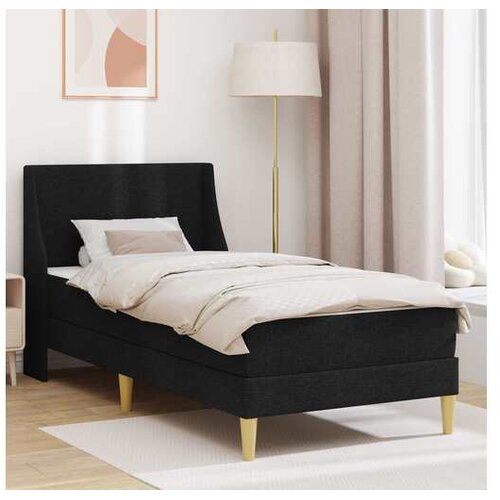 vidaXL Okvir kreveta s madracem Crna 90 x 190 cm Tkanina - Crna 90 x 190 cm Cijene