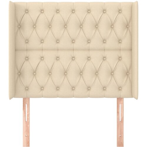  Uzglavlje s u&amp;scaron;ima krem 93x16x118/128 cm od tkanine Slike