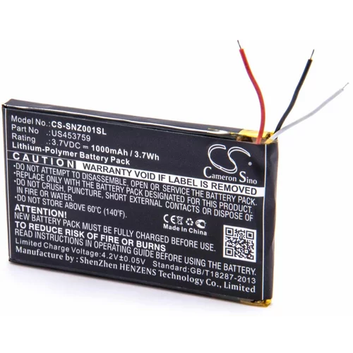 VHBW Baterija za Sony NWZ-ZX1, 1000 mAh