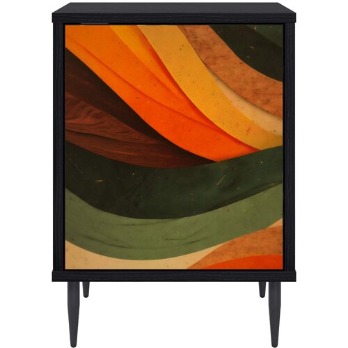  Noćni ormar BONN Crni hrast 36 x 33 x 51 cm Konstruirano drvo Slike