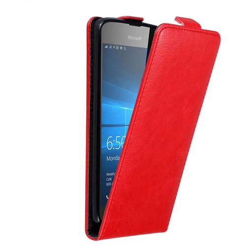 Cadorabo Ohišje, združljivo z Nokia Lumia 650 v rdeče jabolko - Zaščitni ovitek v obliki flipa z magnetnim zapiranjem, (20558995) Cene