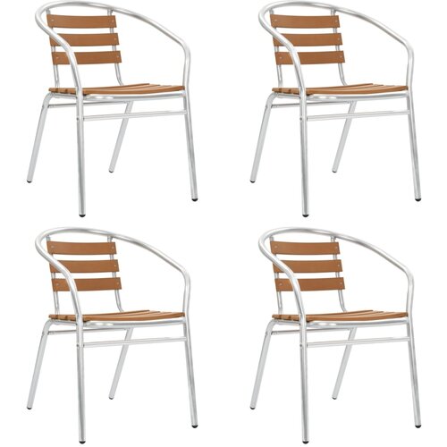  The Living Store Vrtni stoli 4 kosi aluminij in WPC srebrni - Stol, (21472022) Slike