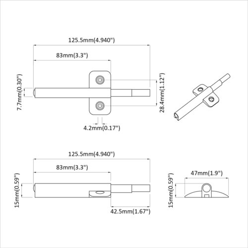  Tihi zatvarač 12 pcs Siva 125 x 47 x 15 mm PP Slike