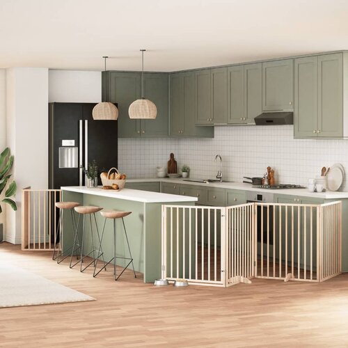 vidaXL Ograda za pse z vrati zložljiva 8 panelov 640 cm topolovina Cene