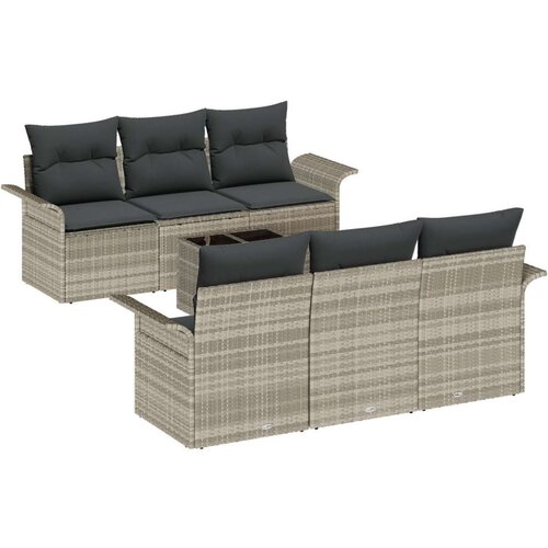  Vrtna sedežna garnitura 7 pcs Svetlo siva in temno siva Cene