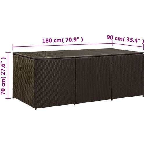 VidaXL Vrtna kutija za pohranu od poliratana 180 x 90 x 75 cm smeđa Slike