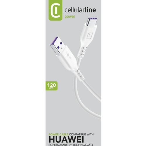 Cellular Line Kabel USB-C na USB-A 5A SUPERFAST 1.2m Bijeli, (57198608) Slike