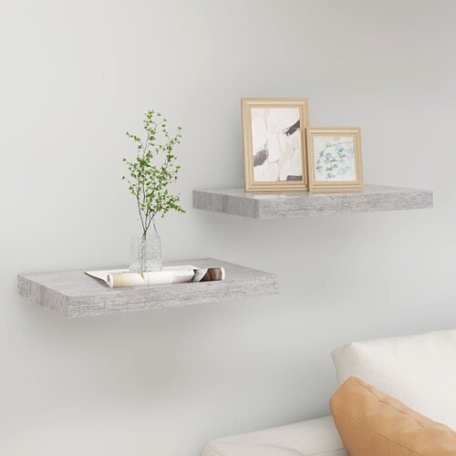 VidaXL Plutajuće zidne police 2 kom boja betona 40 x 23 x 3,8 cm MDF Slike