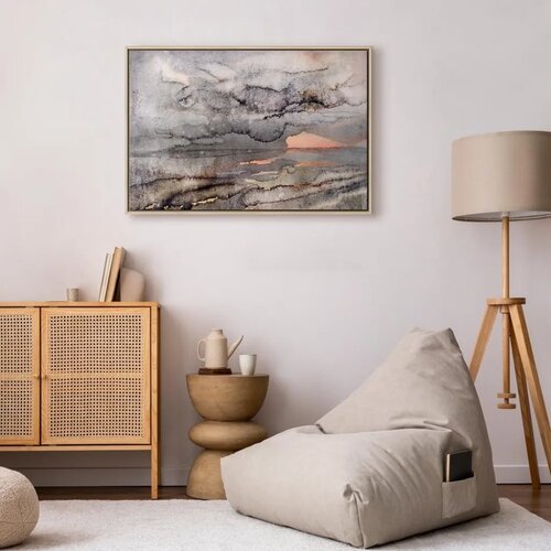  Slika - Connected Clouds (1 Part) Wide 90x60 U prirodnom drvenom okviru Slike