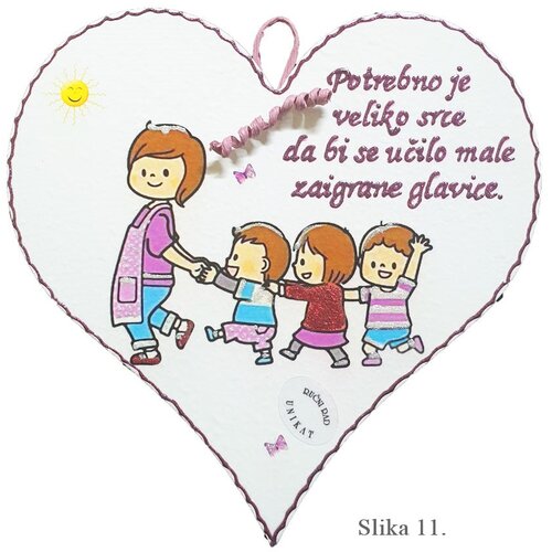  Unikatno leseno srce &ndash; Posebno darilo za učiteljice in vzgojiteljice v vrtcu - 11. - 17886 Cene
