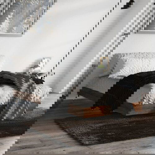 The Living Store Posteljni okvir rjav hrast 75x190 cm inženirski les - Posteljni Okvir, (21526442) Cene