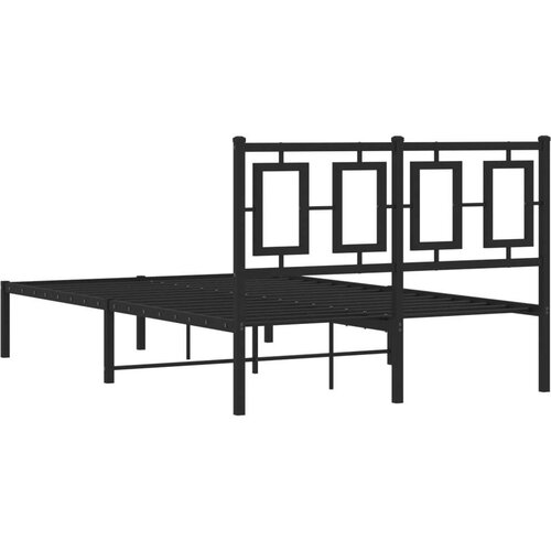 VidaXL Metalni okvir za krevet s uzglavljem crni 120x200 cm Slike