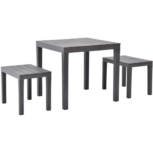 vidaXL Vrtna miza z 2 klopema iz plastike rjava, (20680205) Cene